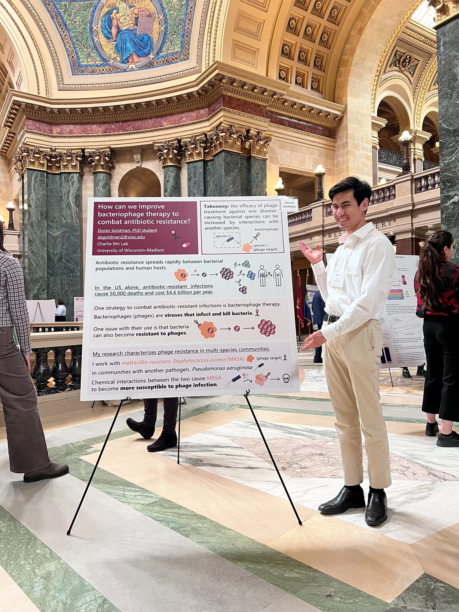 Doran Goldman presenting research at UW Day at the Capitol