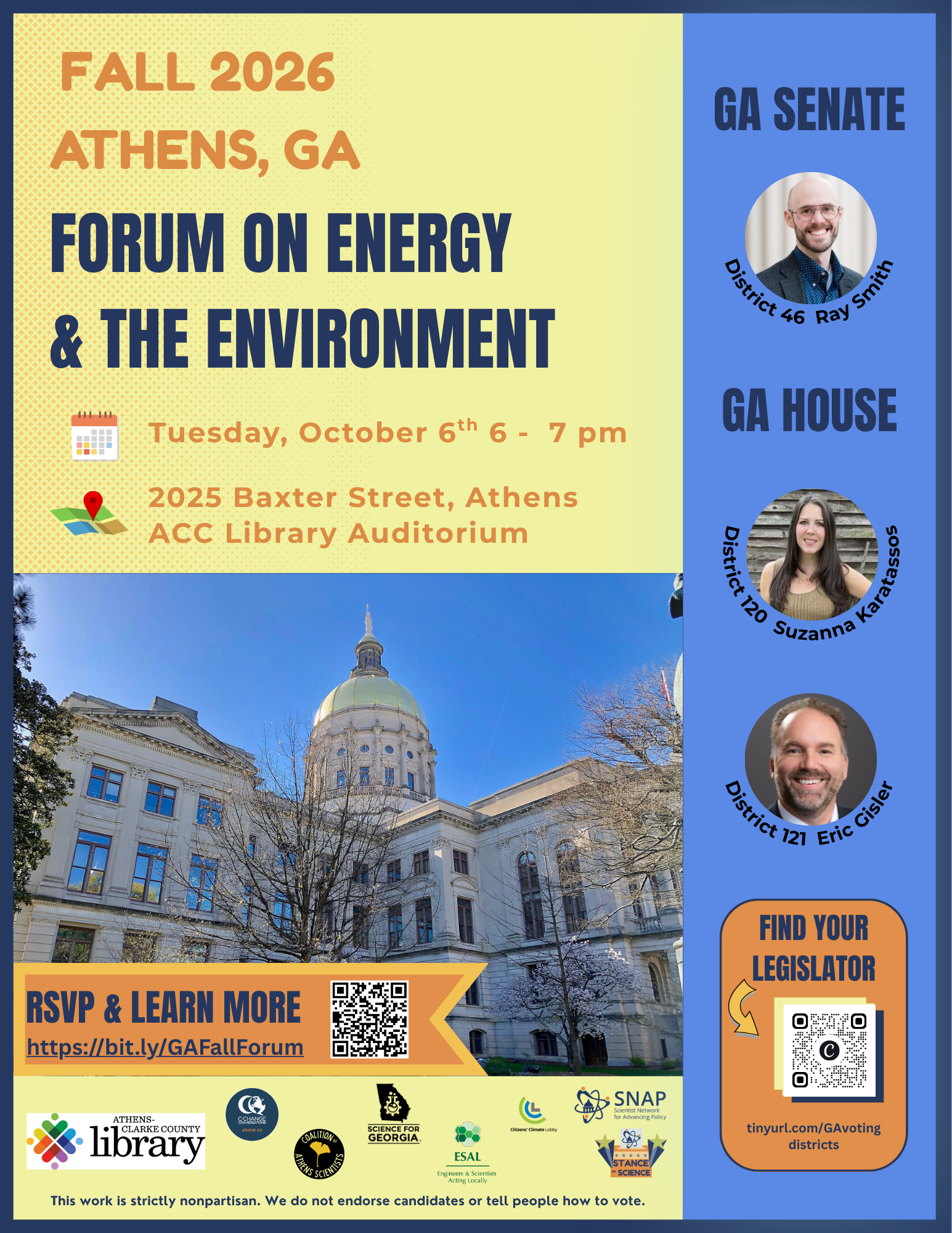 Flyer for Candidate Forum on Energy and the Environment