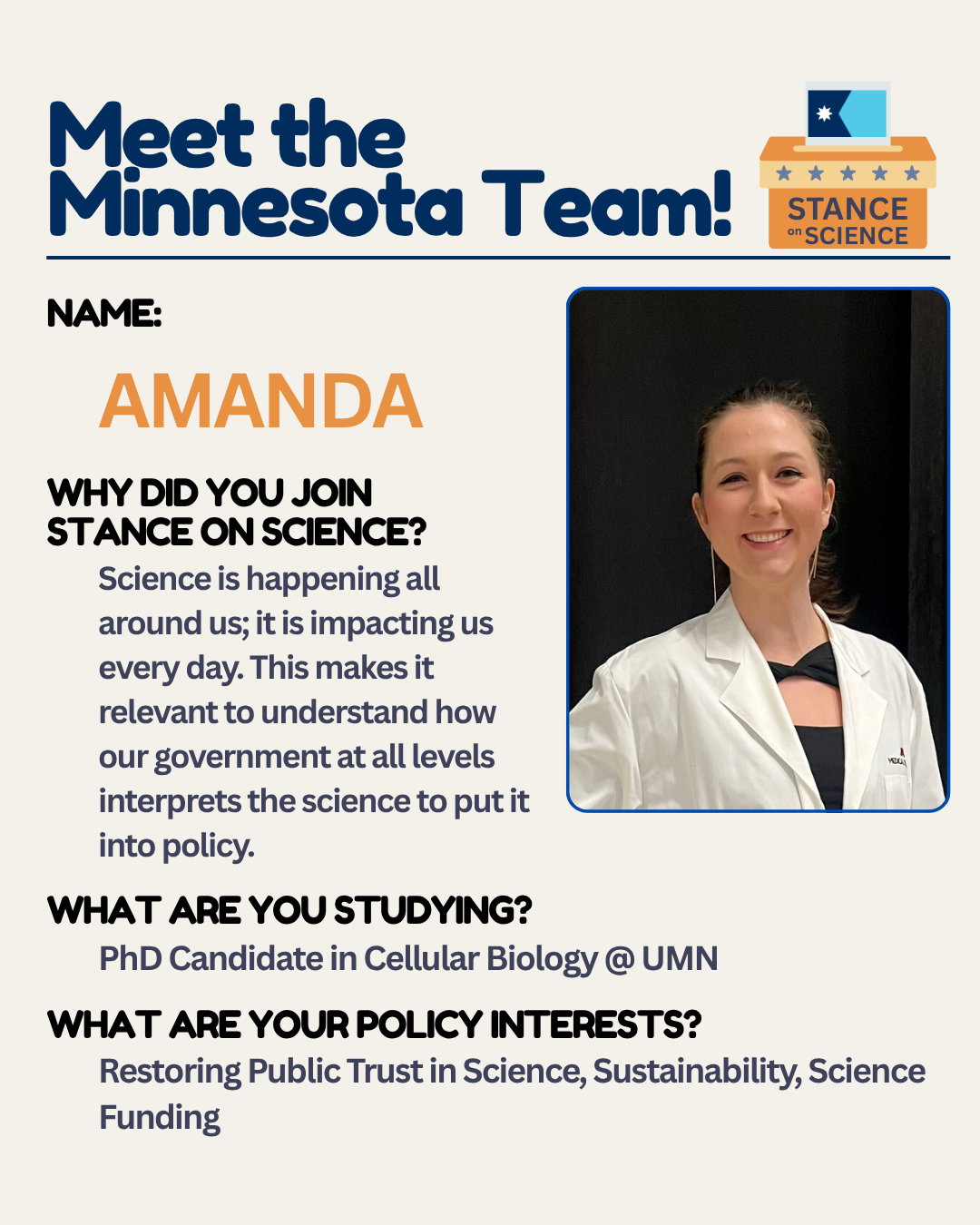 Meet the Minnesota team: Amanda