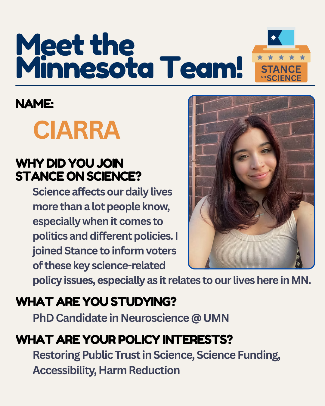Meet the Minnesota team: Ciarra