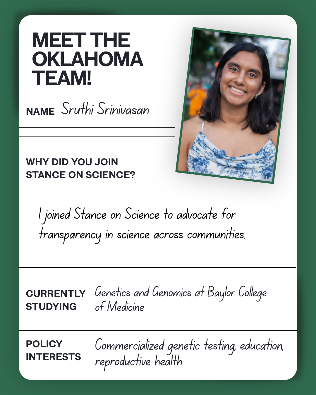 Meet the OK team: Sruthi Srinivasan
