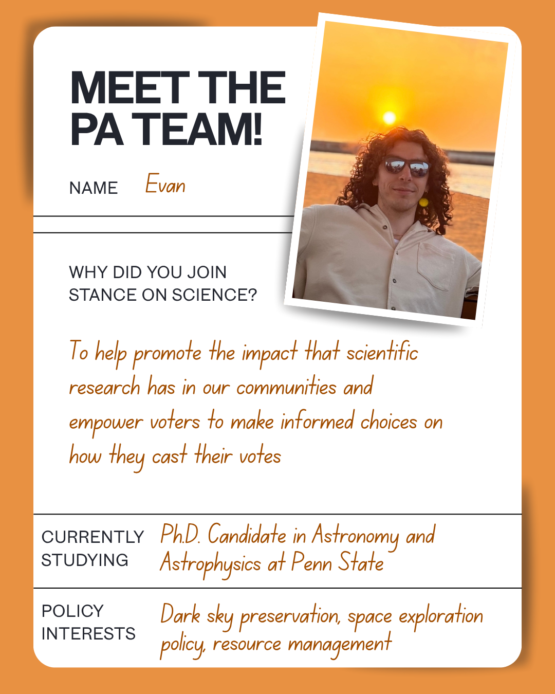 Meet the PA team: Evan — Astronomy and Astrophysics, Penn State