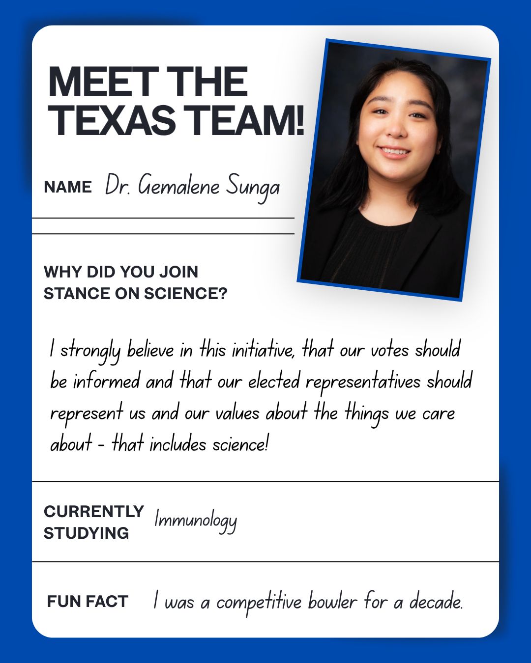 Meet the Texas team: Gemalene — Immunology