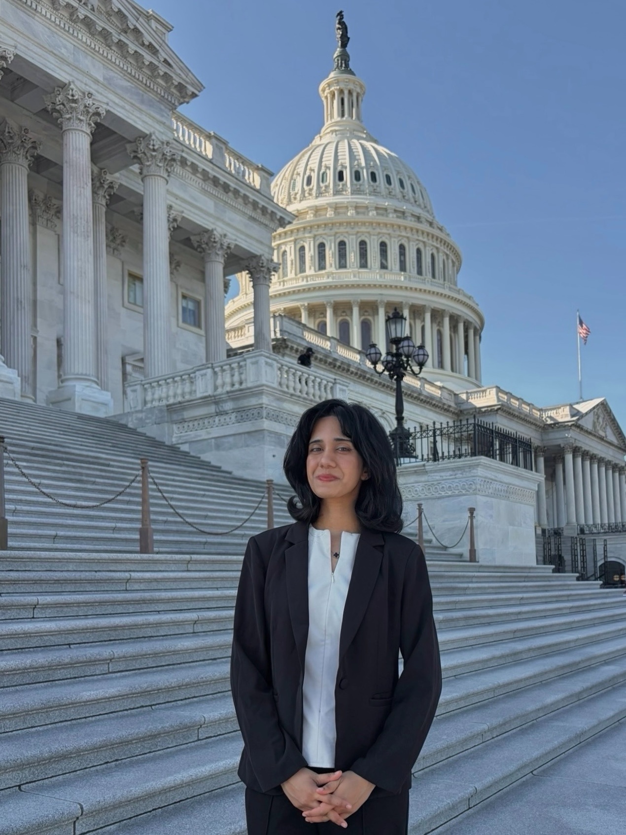 SNAPper Rishika Porandla on the steps of the U.S. Capitol